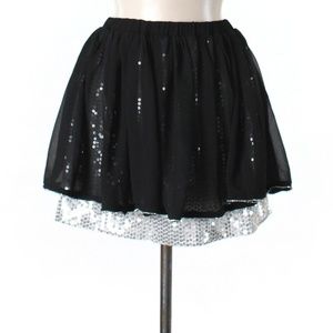 NWT Womens Size Medium Chandelier LF Store Black Sequin Club Full Skirt NEW